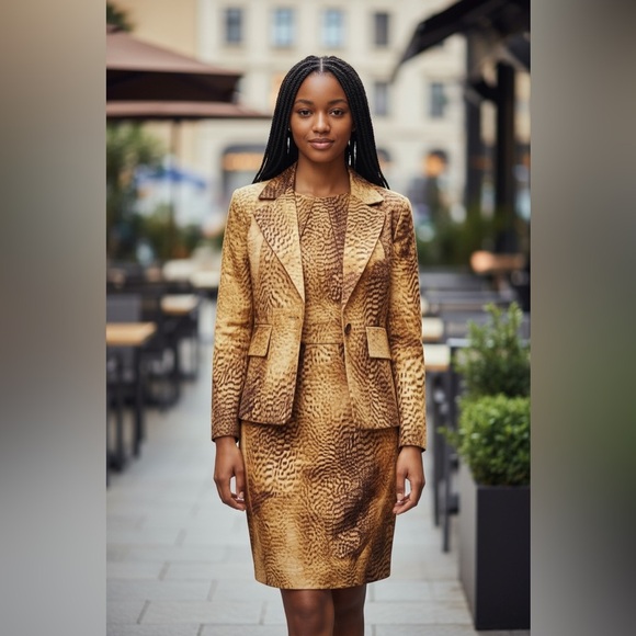 Escada Animal Print Dress & Blazer M 36 38 - Picture 10 of 10